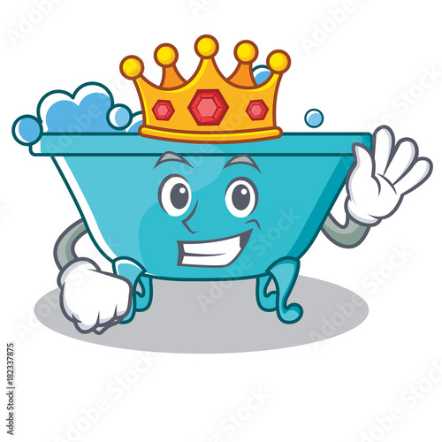 King bathtub character cartoon style