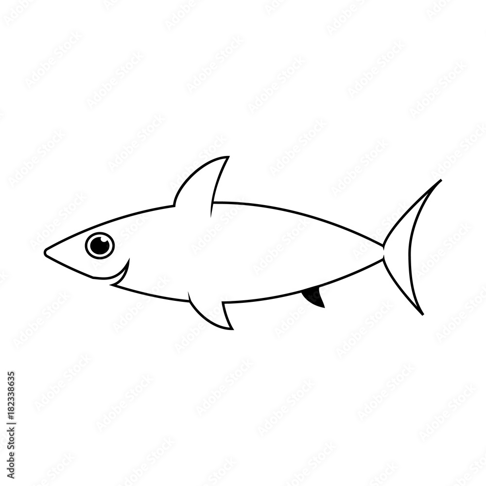Cute shark line icon. Aquatic animal element icon. Premium quality graphic design. Signs, outline symbols collection icon for websites, web design, mobile app, info graphics