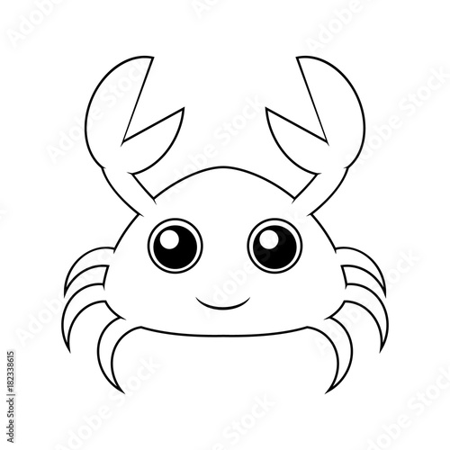 Cute crab line icon. Aquatic animal element icon. Premium quality graphic design. Signs, outline symbols collection icon for websites, web design, mobile app, info graphics