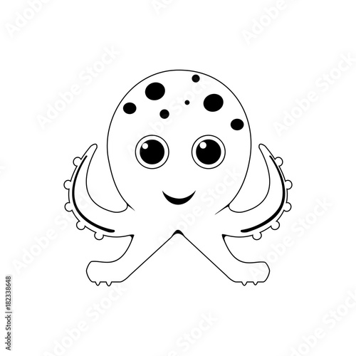 Cute octopus line icon. Aquatic animal element icon. Premium quality graphic design. Signs, outline symbols collection icon for websites, web design, mobile app, info graphics