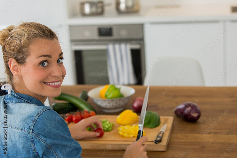 housewife preparing healthy food for children housewife preparing healthy food for children