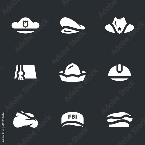 Vector Set of Hats Icons.