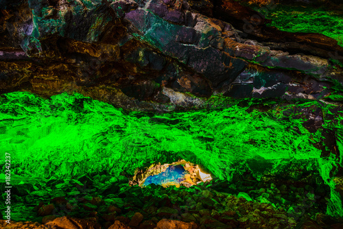 Jameos del Agua is a stunning cave. Lanzarote. Canary Islands. Spain © alexanderkonsta