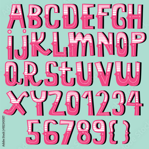 hand drawn vintage alphabet set