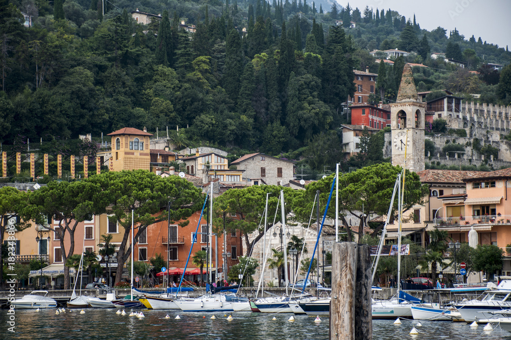 Small Italian town at the Lake Garda