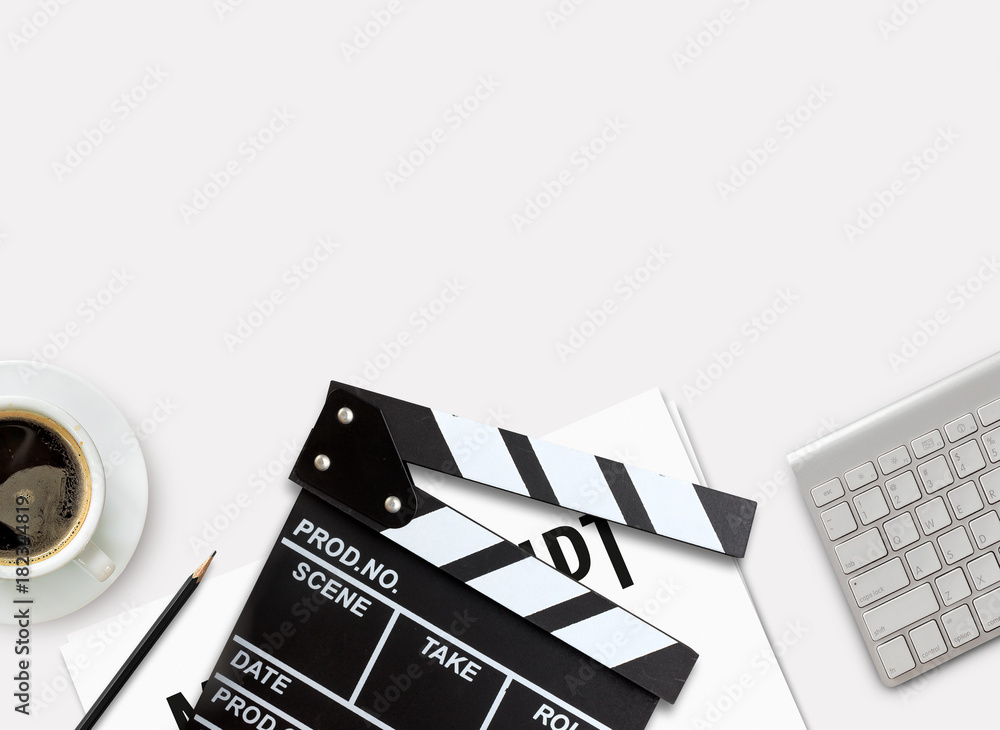 Naklejka premium film director's desk. top view shot