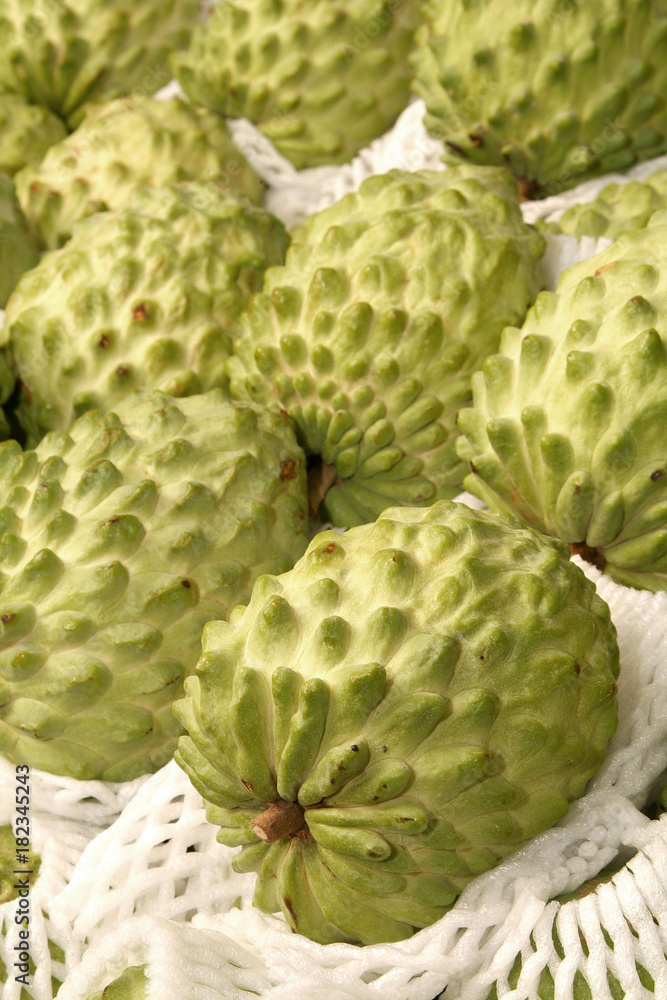 Pile of sugar apples for sale at market Pile of sugar apples for sale at market