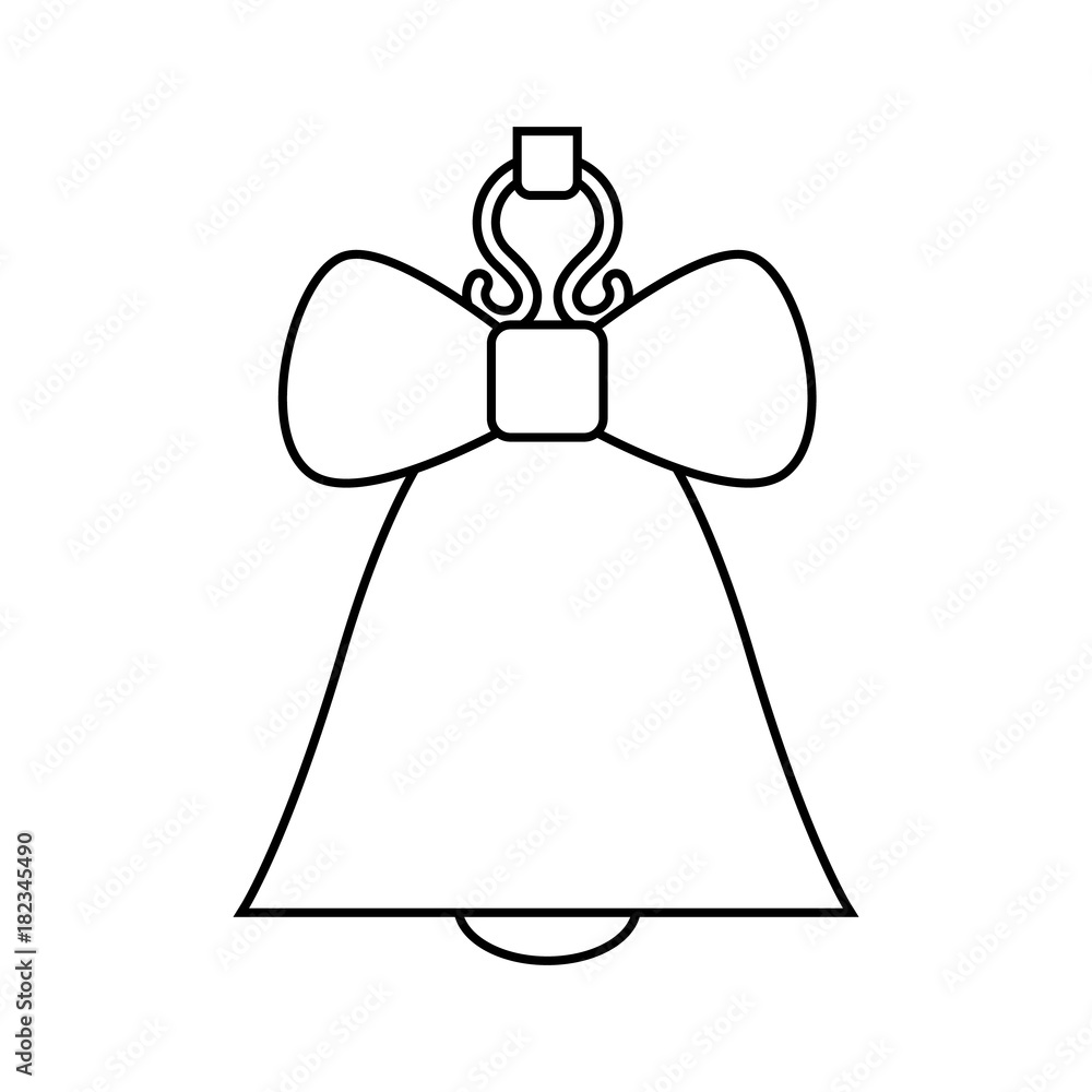 Bell line icon. Flat Vector icon - illustration of christmas bell icon isolated on white.
