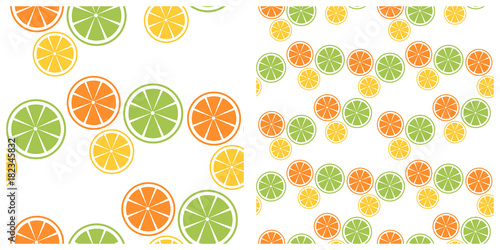Colorful tropical fruits seamless pattern