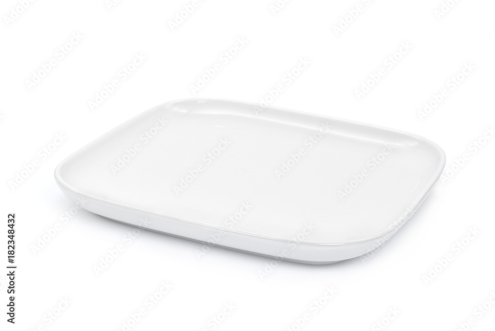 empty white plate isolated on white background empty white plate isolated on white background
