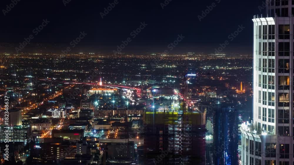 Time-lapse of Downtown Los Angeles at night Time-lapse of Downtown Los Angeles at night