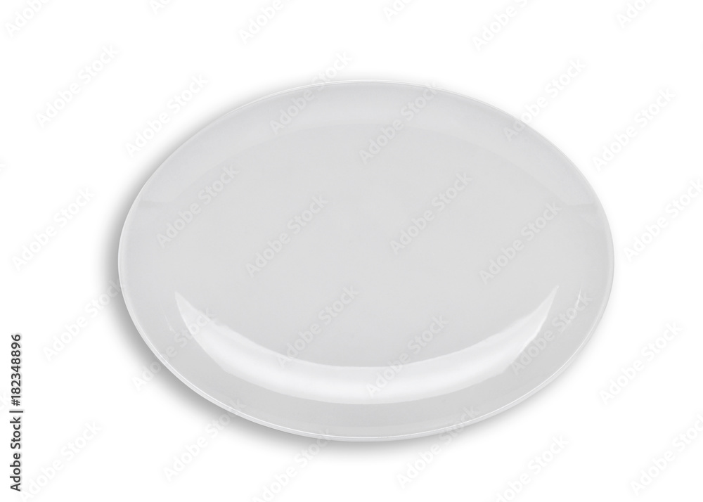 top view of empty white plate isolated on white background top view of empty white plate isolated on white background