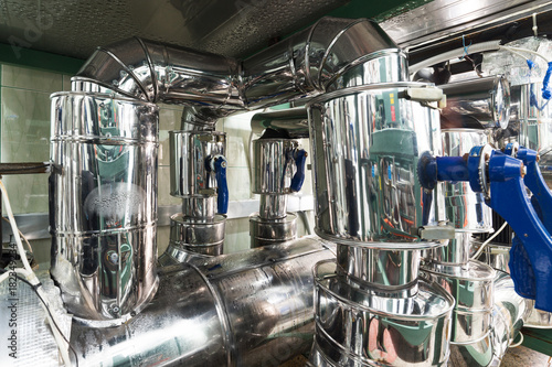 Fotografia Industrial refrigerating machine, system of heat-insulated pipelines