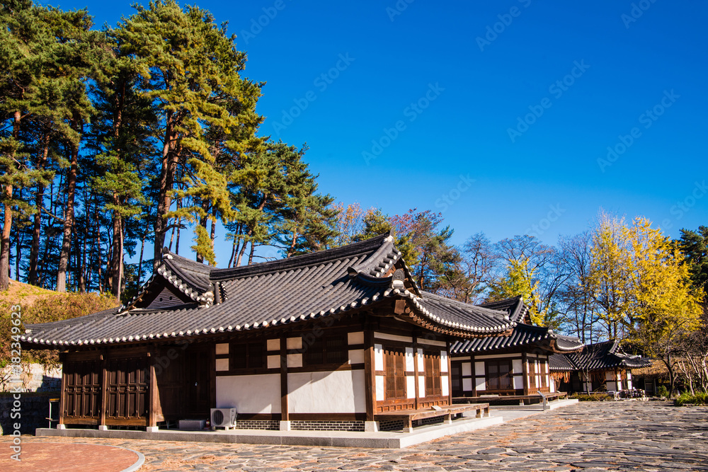 Gangneung-si, Gangwon-do, South Korea - Seongyojang is Typical traditional house(hanok) of Korea in Gangneung-si.