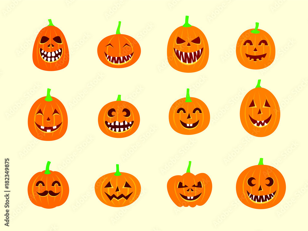 cute halloween pumpkin face lantern vector cute halloween pumpkin face lantern vector