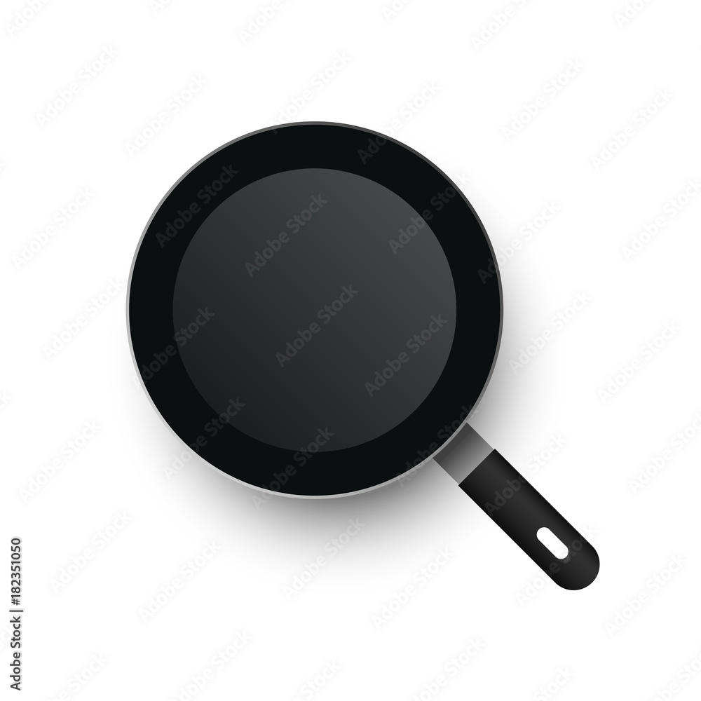 A realistic vector frying pan. View from above A realistic vector frying pan. View from above