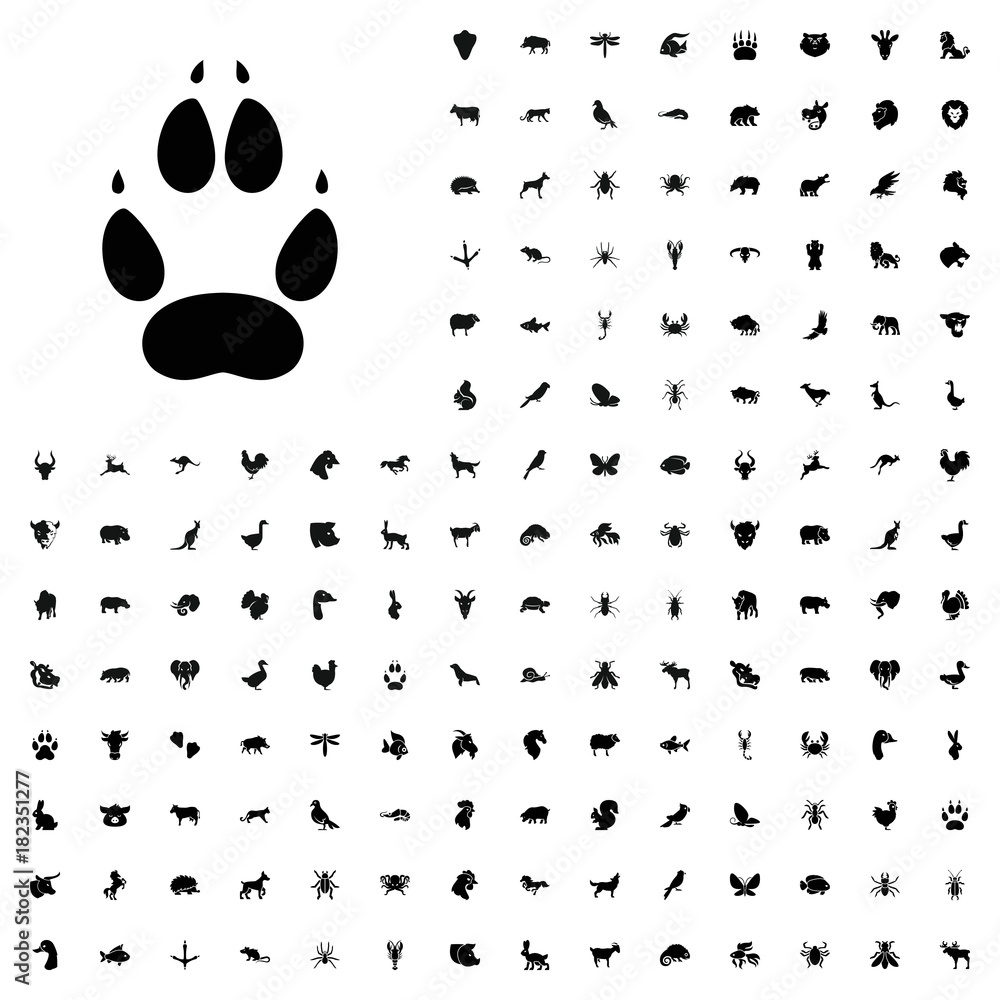 Fototapeta premium Animal paw icon illustration. animals icon set for web and mobile.