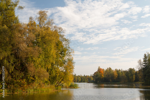 Pond in the public park of Gatchina, Russia
