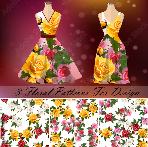 Dress with an trendy rose design