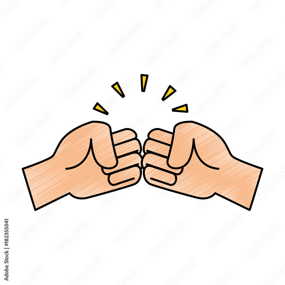 fists crashing isolated icon vector illustration design fists crashing isolated icon vector illustration design