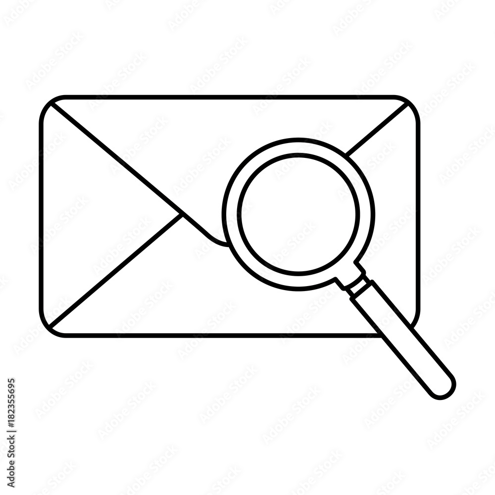 mail envelope with magnifying glass vector illustration design mail envelope with magnifying glass vector illustration design