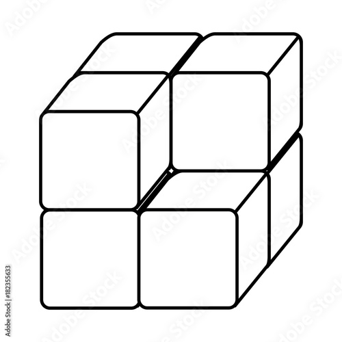cube with blocks icon vector illustration design