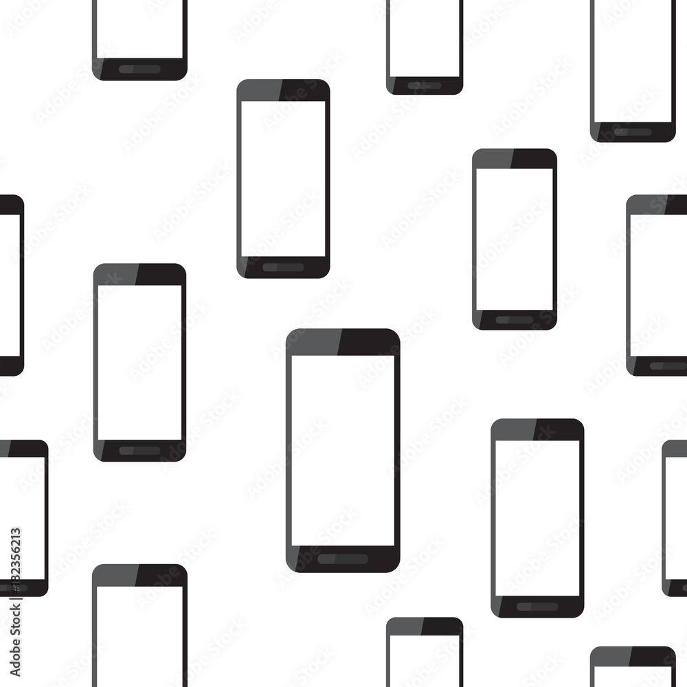 Smartphone seamless pattern background. Business flat vector illustration. Realistic phone device sign symbol pattern. Smartphone seamless pattern background. Business flat vector illustration. Realistic phone device sign symbol pattern.