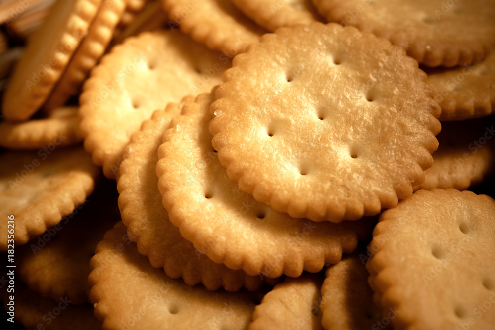 Crackers in wooden basket Crackers in wooden basket