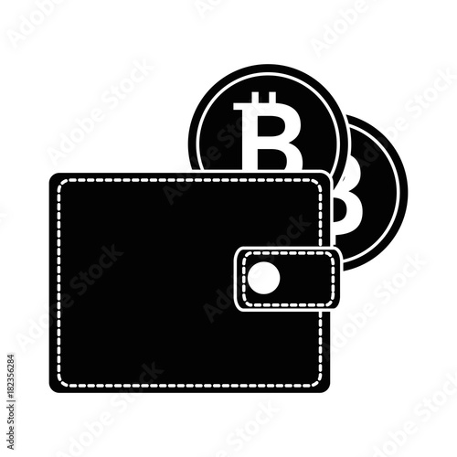 wallet with bitcoin isolated icon vector illustration design