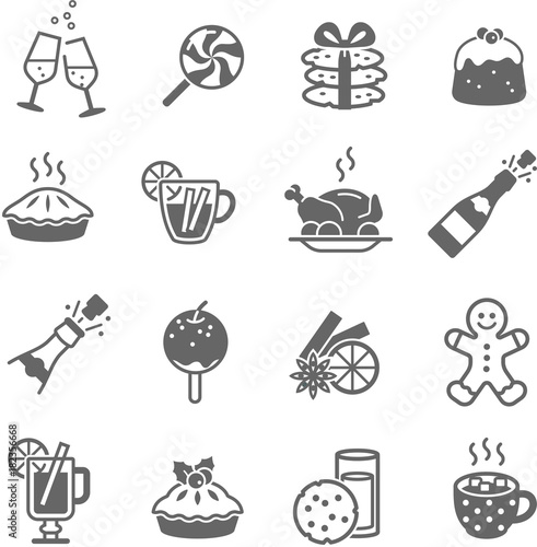 Christmas Food and Drink Icons