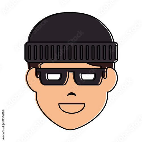 thief avatar character icon vector illustration design