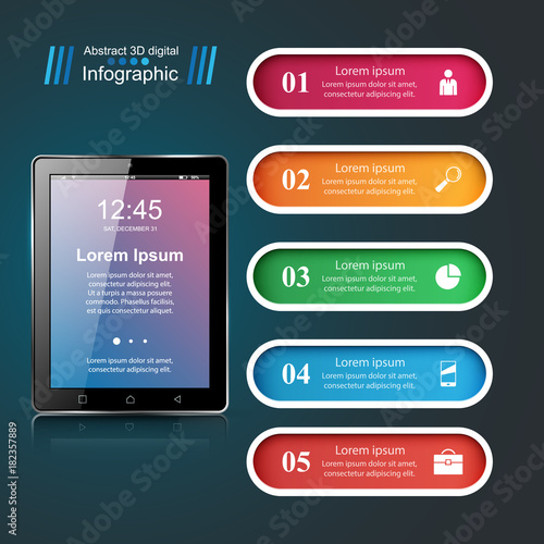 Digital gadget, smartphone tablet icon. Business infographic. Vector eps 10