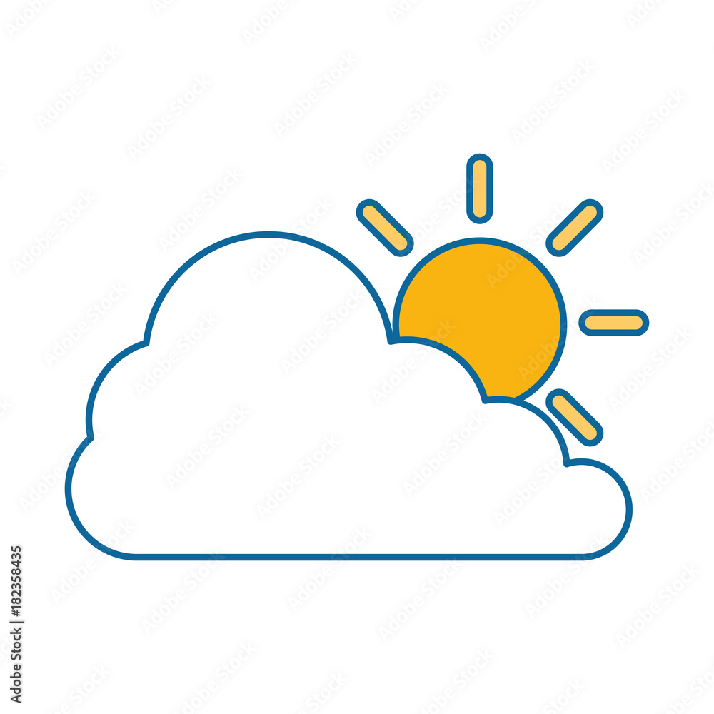 cloud silhouette with sun vector illustration design cloud silhouette with sun vector illustration design