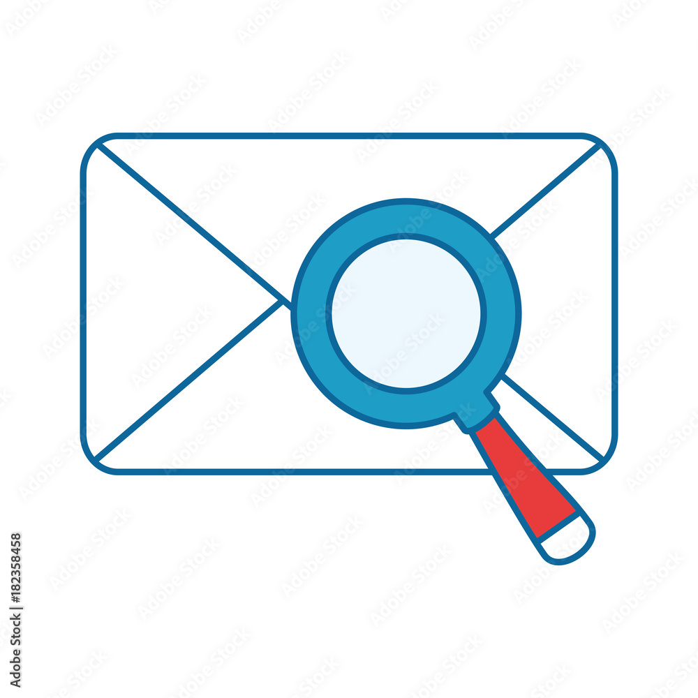 mail envelope with magnifying glass vector illustration design mail envelope with magnifying glass vector illustration design