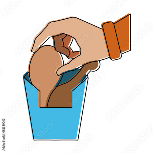 Chicken box fast food icon vector illustration graphic design