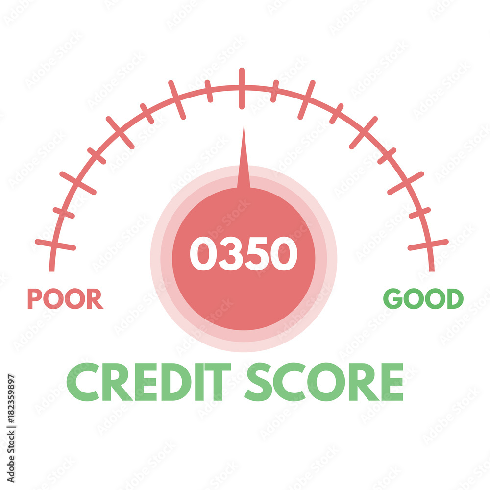 Credit score gauges. Minimum and maximum concept. Vector illustration. Credit score gauges. Minimum and maximum concept. Vector illustration.