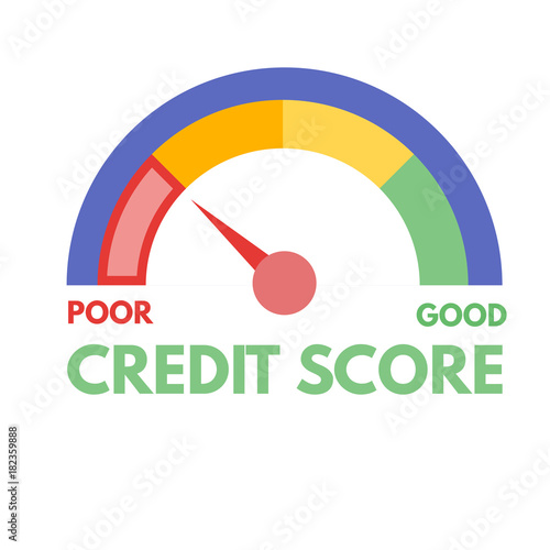 Credit score gauges. Minimum and maximum concept. Vector illustration.