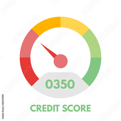 Credit score gauges. Minimum and maximum concept. Vector illustration.