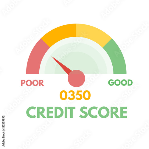 Credit score gauges. Minimum and maximum concept. Vector illustration.