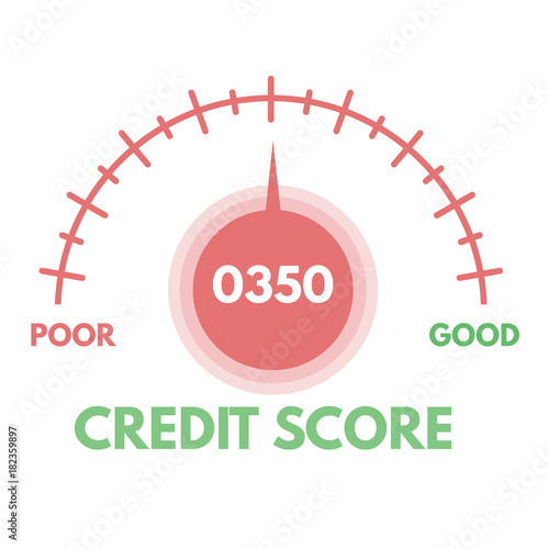 Credit score gauges. Minimum and maximum concept. Vector illustration.