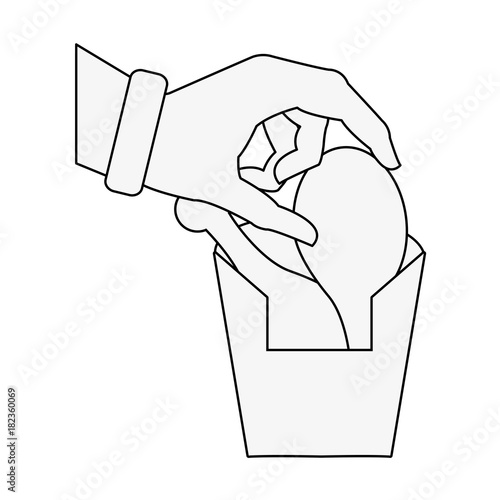 Chicken box fast food icon vector illustration graphic design