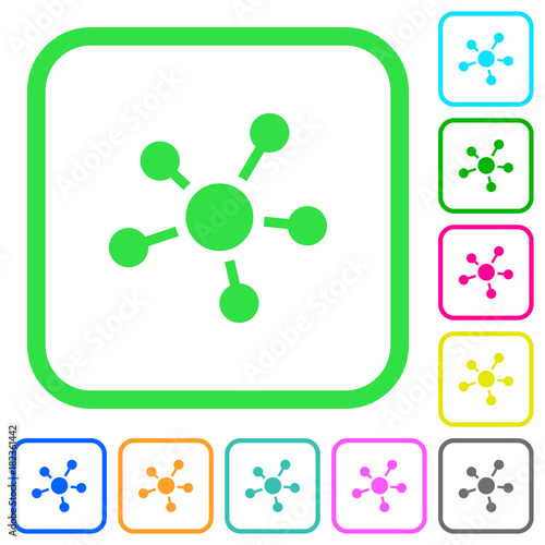 Network connections vivid colored flat icons icons