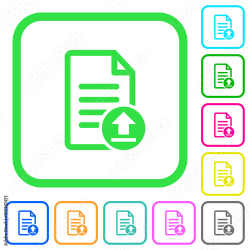 Upload document vivid colored flat icons icons
