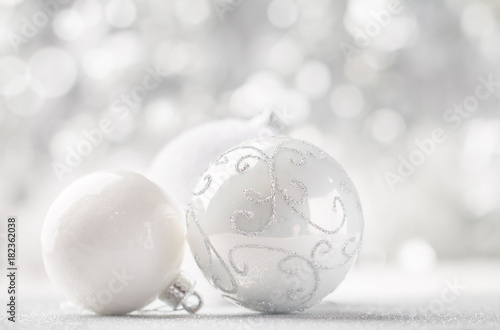 Silver and White Christmas balls
