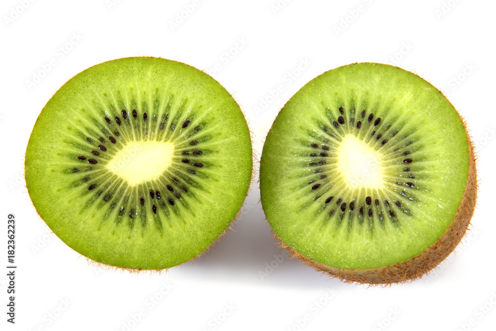Kiwi fruit sliced isolated on white background Kiwi fruit sliced isolated on white background