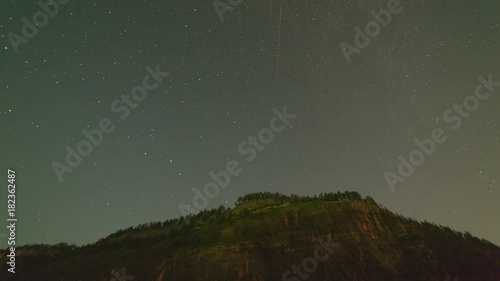 ProRes. Time Lapse Stars Sky Turning Space Astrophotography. Landscape. Siberia.