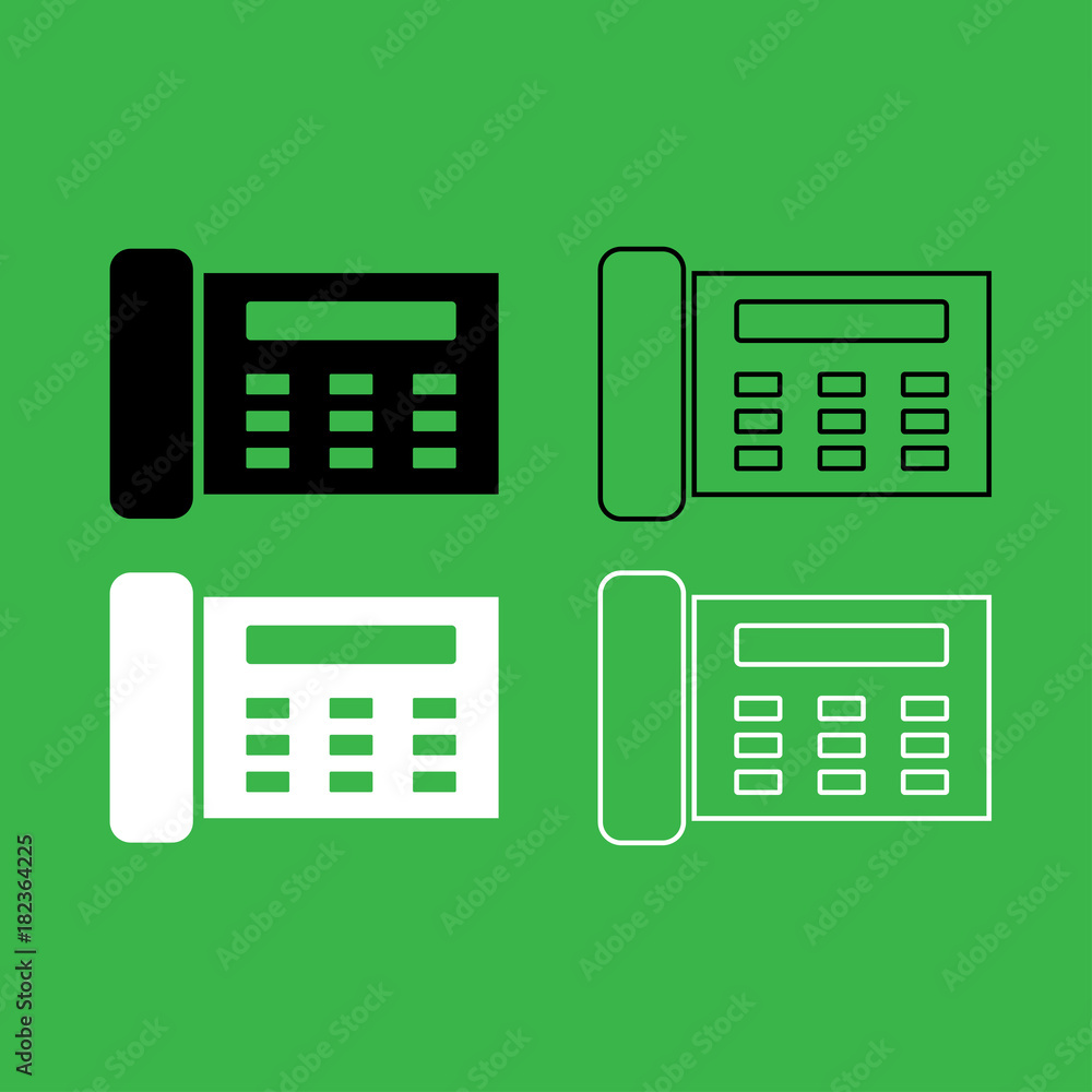 Fax icon Black and white color set Fax icon Black and white color set