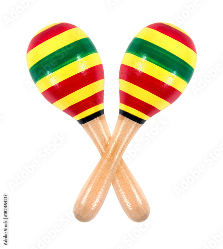 Bilde på lerret Maracas music instrument isolated on white background