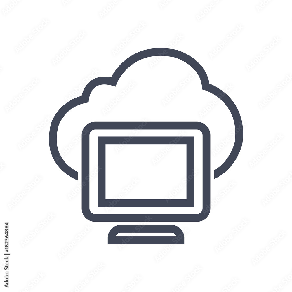 cloud sharing monitor icon cloud sharing monitor icon