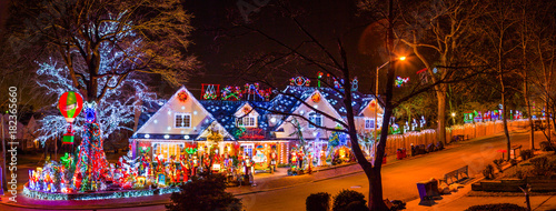 Christmas lights display house, Jamaica Estates, NY photo